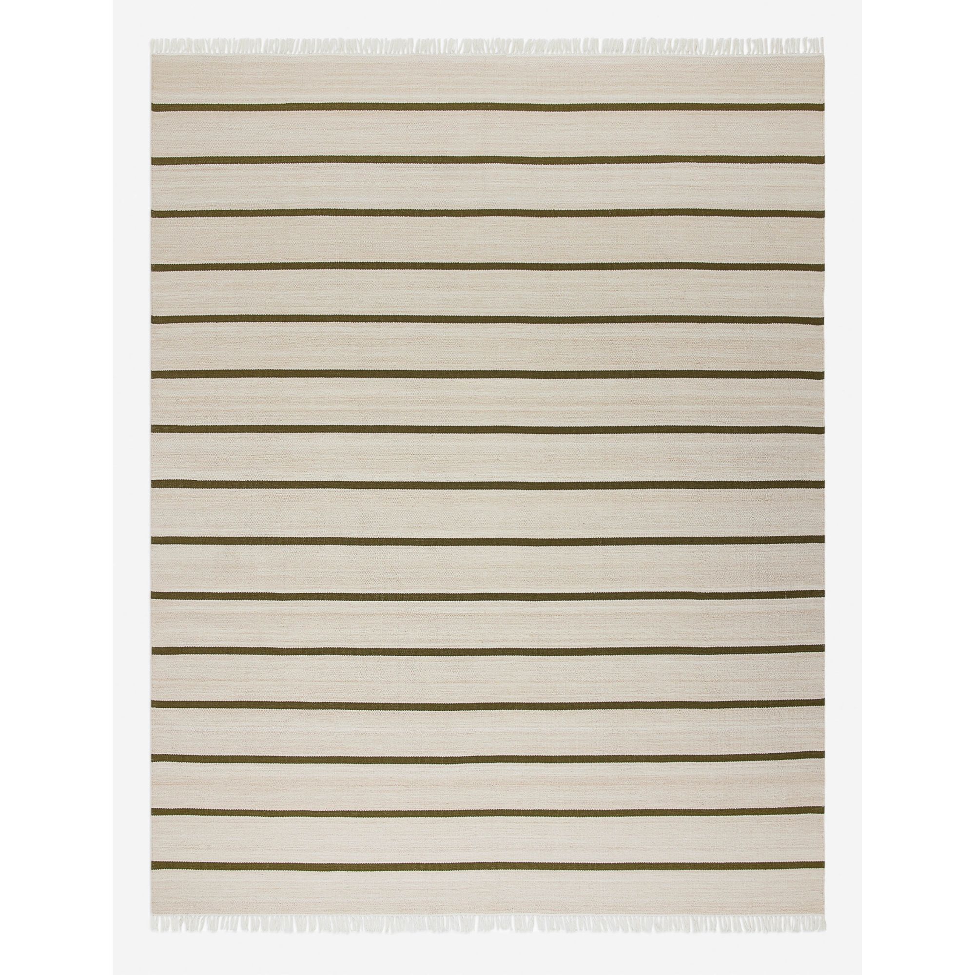 Striped cream and black outdoor rug