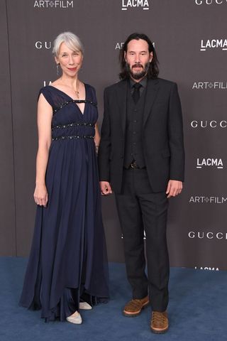 Alexandra Grant and Keanu Reeves attend the 2019 LACMA 2019 Art + Film Gala Presented By Gucci at LACMA on November 02, 2019 in Los Angeles, California