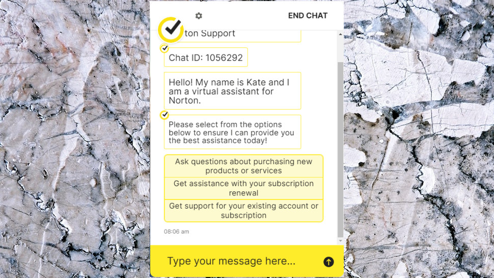 Norton 360 Deluxe Chat support.