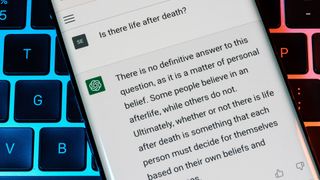 ChatGPT responding to the prompt 'is there life after death?'