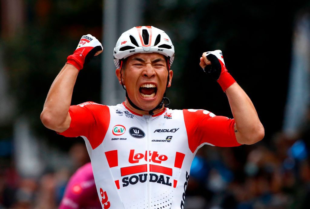 Caleb Ewan (Lotto Soudal) can't hide his feelings after winning stage 8 of the Giro d'Italia