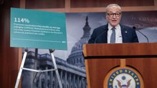 Senate Minority Leader Chuck Schumer (D-N.Y.) addresses reporters about government shutdown