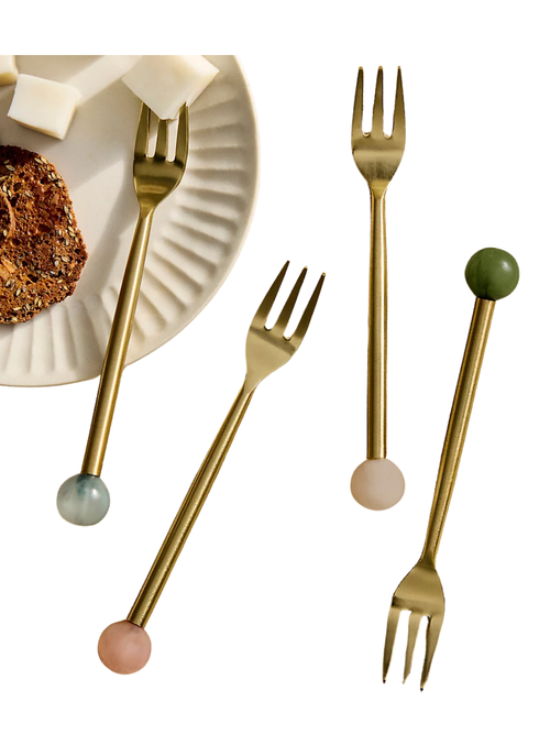 Resin Sphere Forks, Set of 4