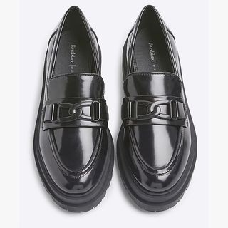 Black platform loafers