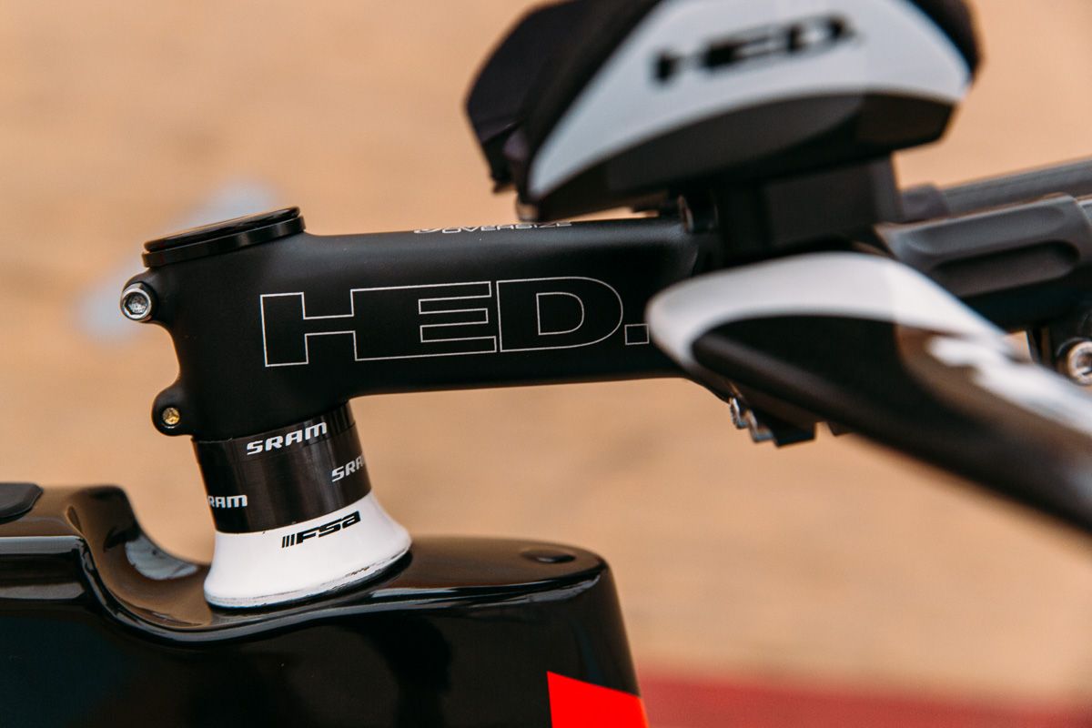 FSA supplies the head set on Zirbel's bike.
