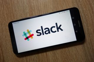 Slack logo on a mobile 