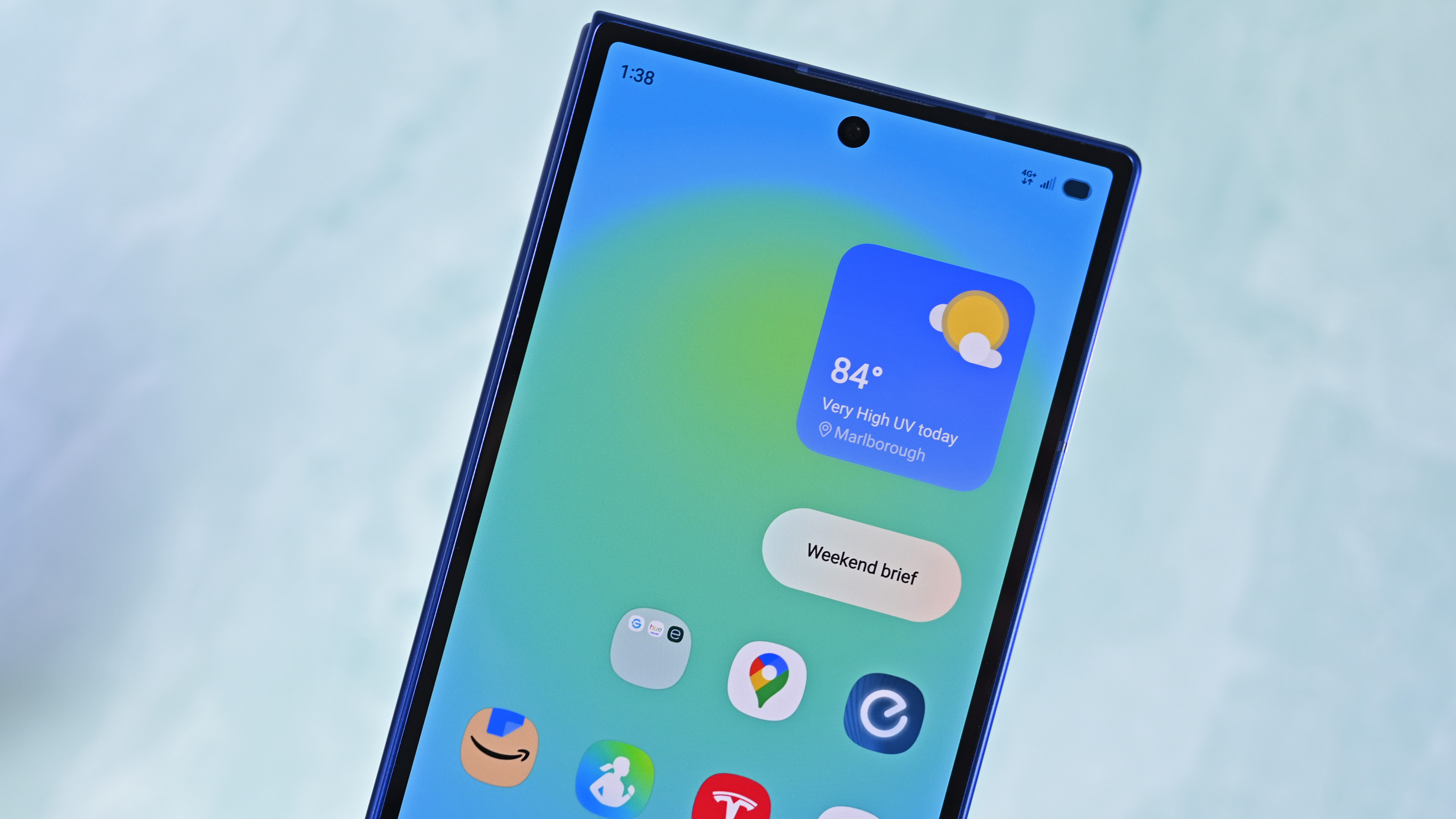The 2025 Samsung Galaxy Z Fold 7 pictured in a hands-on review and comparison to other Samsung phones.