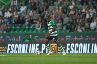Dario Essugo of Sporting CP during the Liga Portugal Bwin match between Sporting CP and SL Benfica at Estadio Jose Alvalade on May 21, 2023 in Lisbon, Portugal.