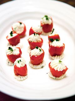 Goat&#039;s cheese stuffed peppadew peppers - January recipes