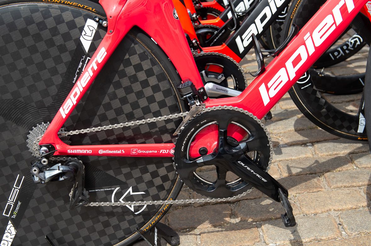 The relatively flat course in Brussels meant big chainrings and small cassettes were th order of the day