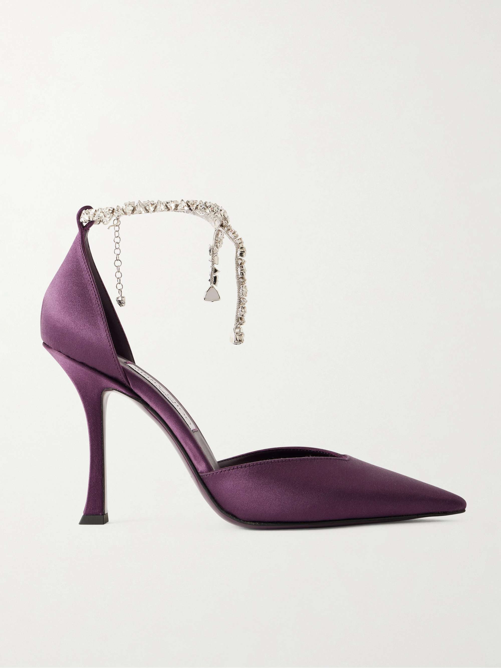 Stevie 100 Crystal-Embellished Satin Pumps