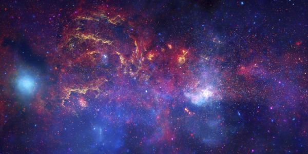 The center of the Milky Way, as seen by NASA&#039;s Chandra, Hubble and Spitzer space telescopes.