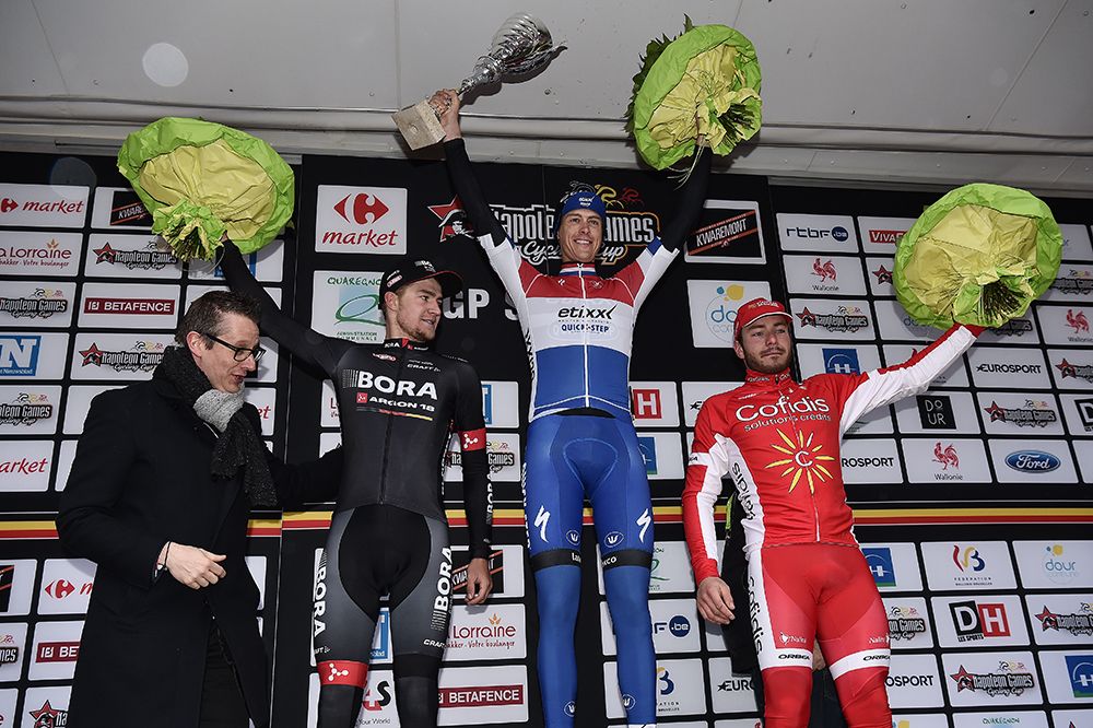 The 2016 Le Samyn podium: Scott Thwaites, Niki Terpstra and Florian Senechal