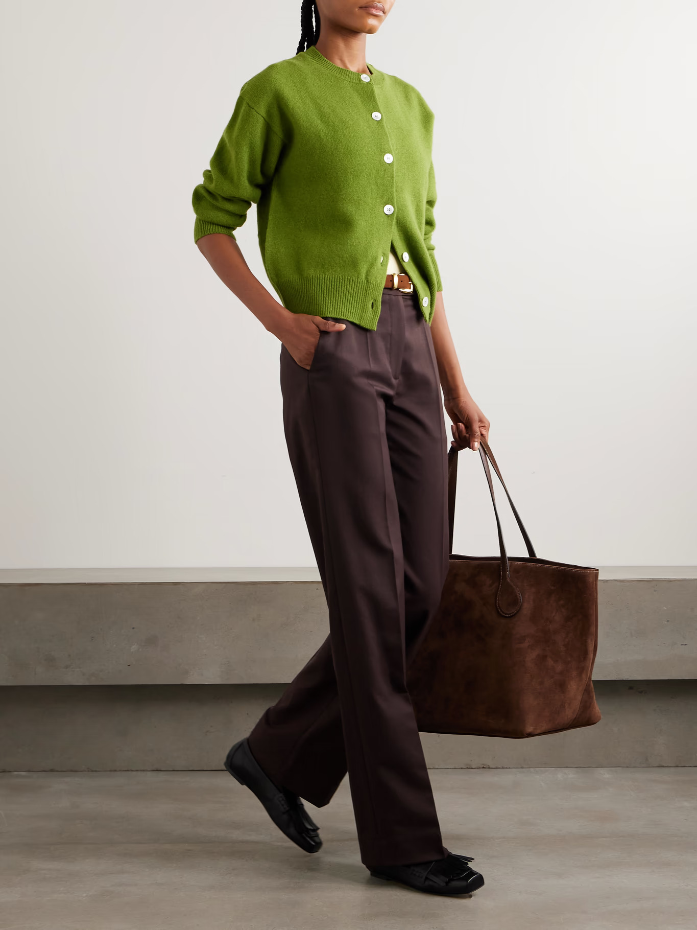 Bright green wool cardigan from &amp;amp;DAUGHTER