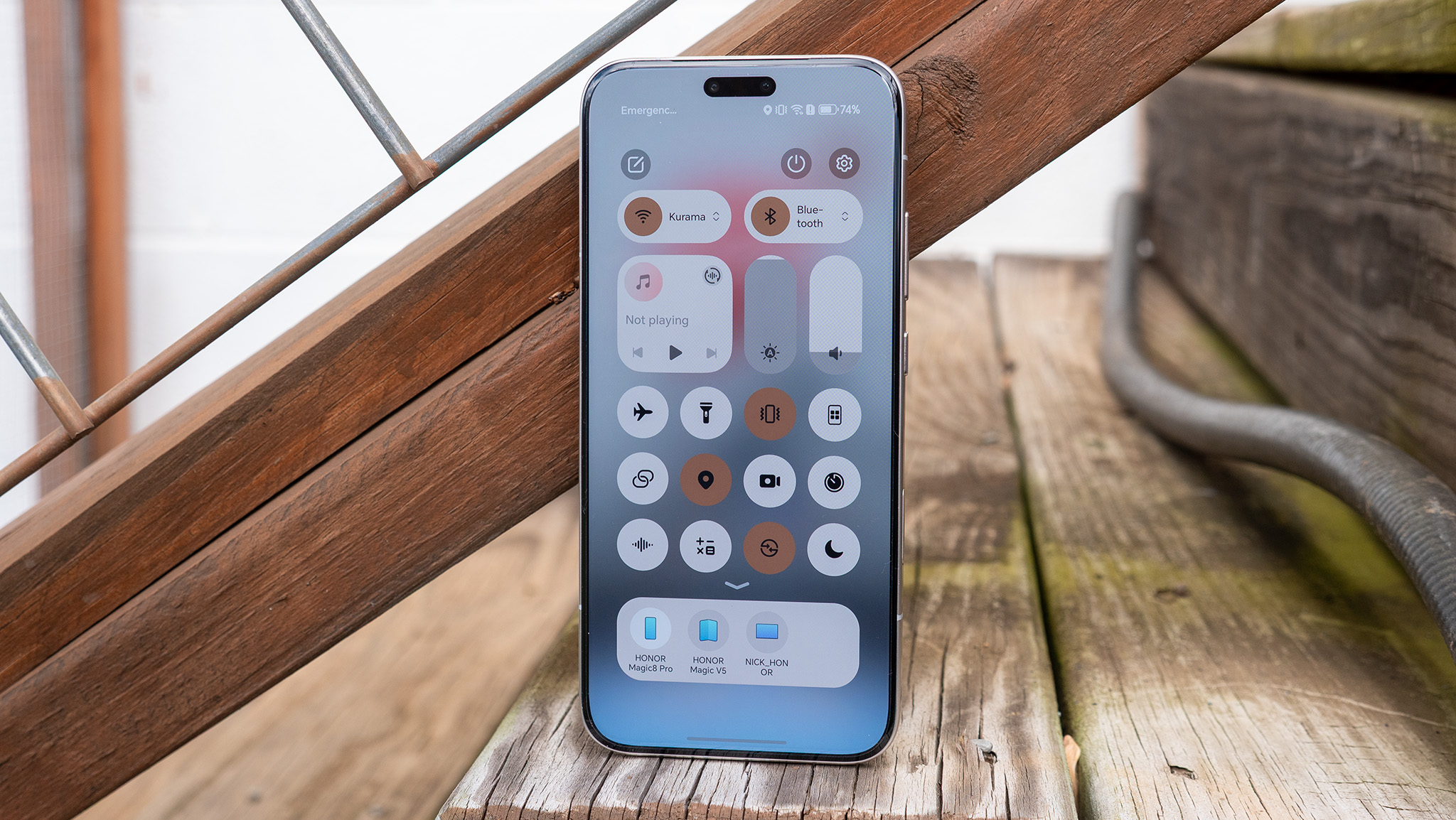 The dedicated quick settings panel on the Honor Magic 8 Pro