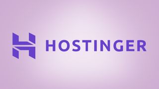 Hostinger logo on light purple background with spotlight effect