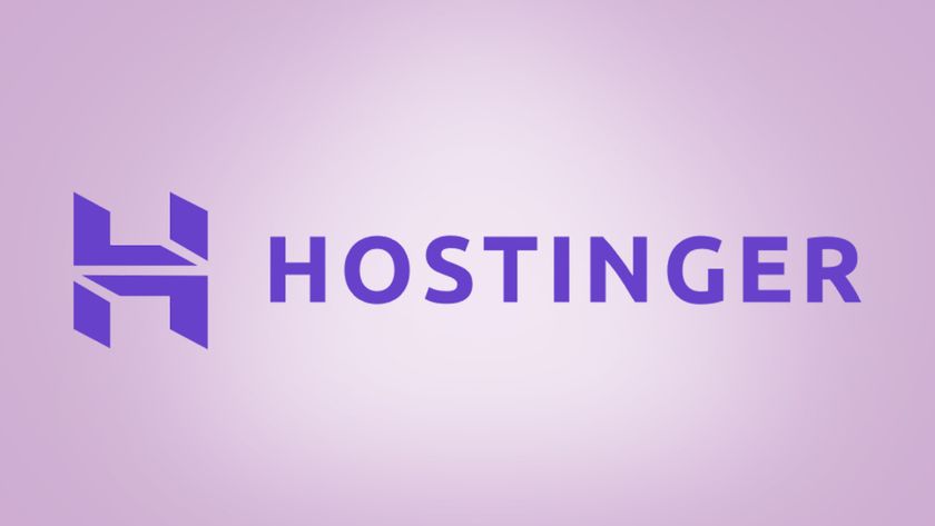 Hostinger logo on light purple background with spotlight effect