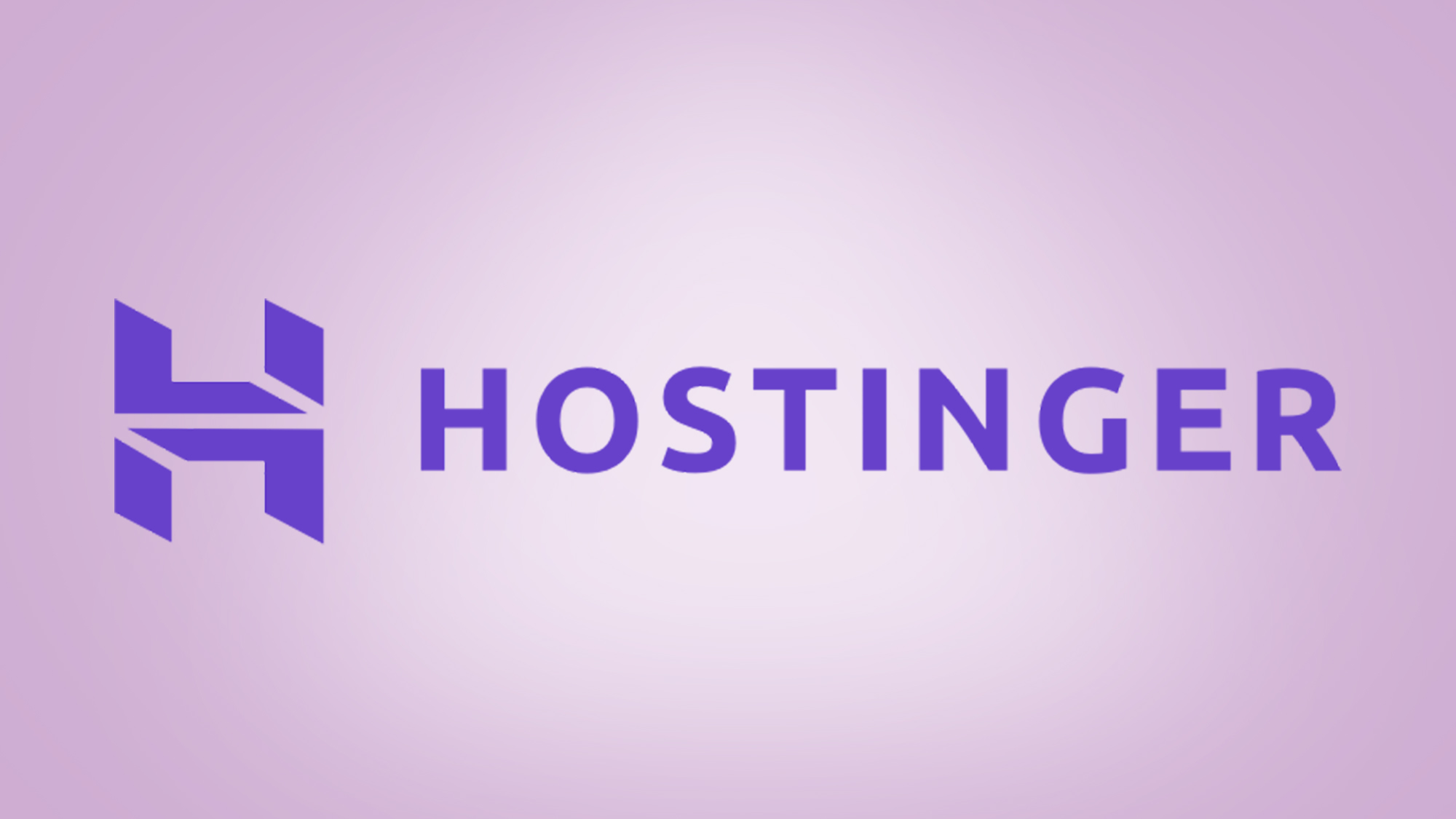 Hostinger logo on light purple background with spotlight effect