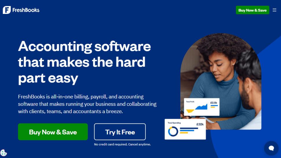 FreshBooks website screenshot (May 2025)