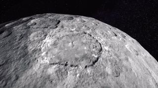 The surface of Ceres, as imaged by the Dawn spacecraft, shows ample evidence of impacts in the ancient past.