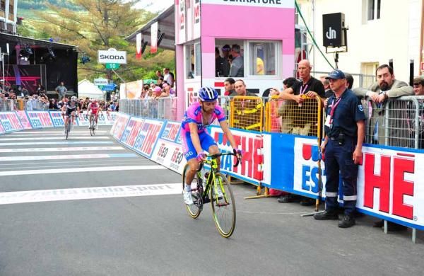 There was disappointment at the finish for Michele Scarponi (Lampre-ISD).