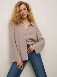 Reformation  Fantino Cashmere Collared Cardigan 