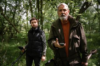 Finders Keepers stars Neil Morrissey and James Buckley as Martin and Ashley..
