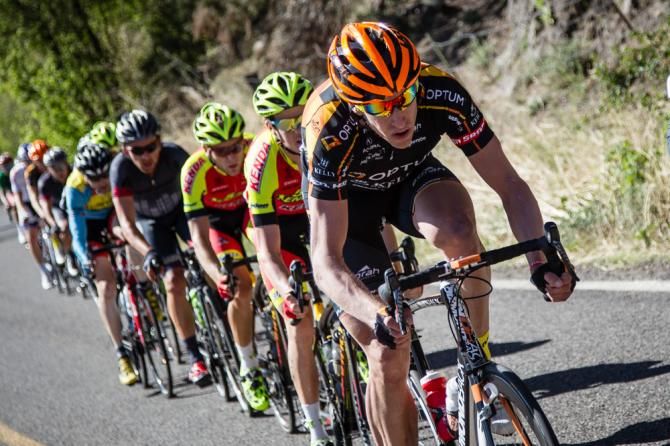 Tom Zirbel (Optum) keeping the break strung out