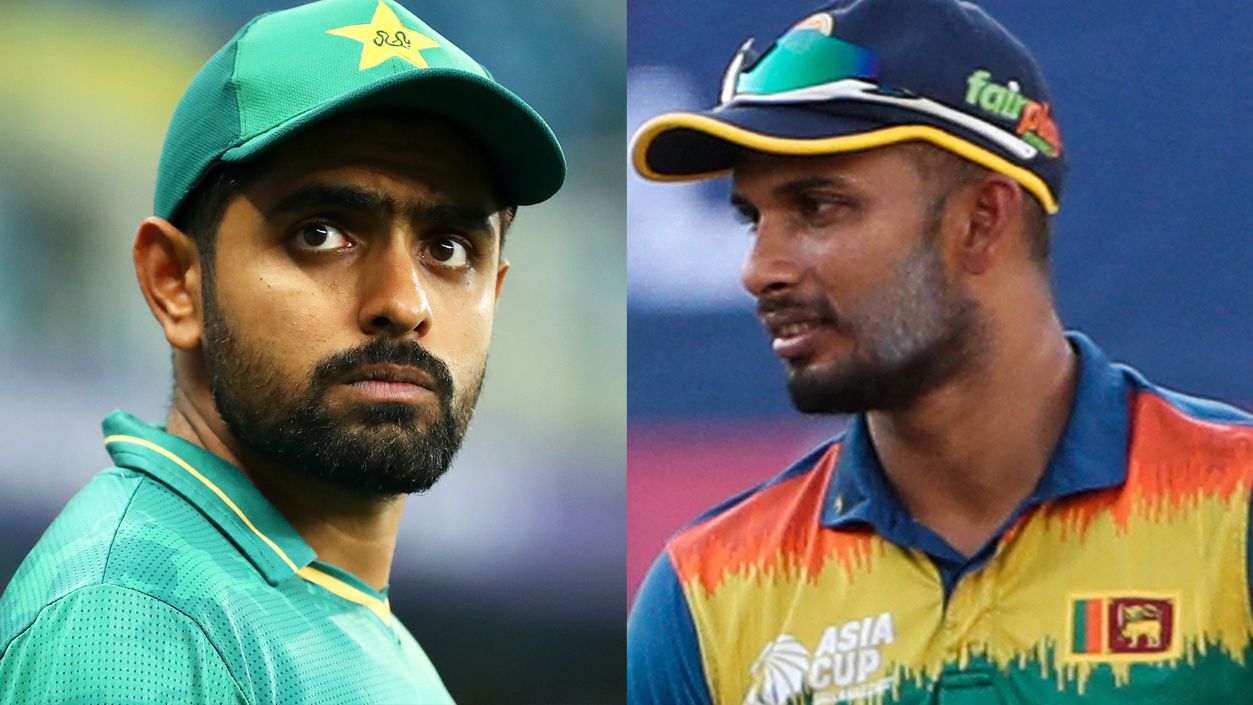 Babar Azam of Pakistan (left) and Dasun Shanaka of Sri Lanka, captains of the Asia Cup 2022 finalists