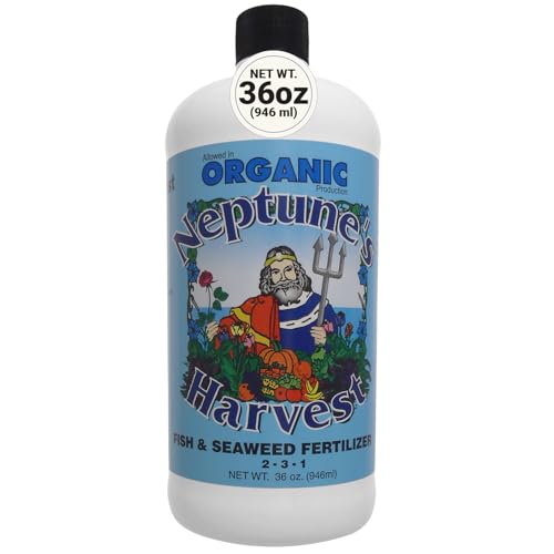 Neptune's Harvest Fish &amp;amp; Seaweed Liquid Fertilizer (2-3-1) - 36oz Bottle - Plant Food for Garden - Indoor &amp;amp; Outdoor Organic Plant Fertilizer for Vegetables, Flowers, Fruit, Trees &amp;amp; Lawns