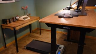 A Flexispot E7 Pro Max standing desk in an office