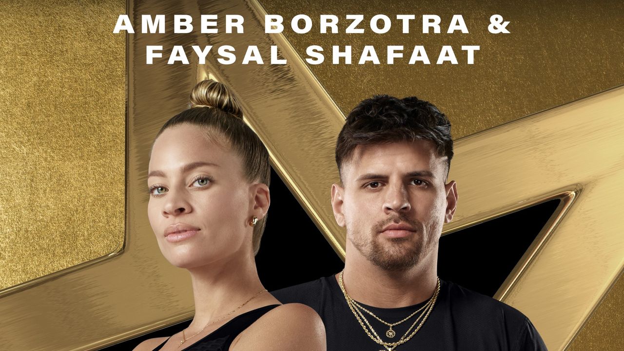 Amber and Faysal in key art for The Challenge All Stars: Rivals