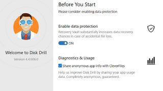 Disk Drill's user interface with options for its Recovery Fault feature