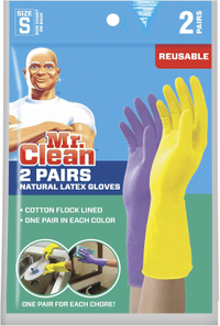 Mr. Clean Small Reusable Latex Gloves, 2 Color