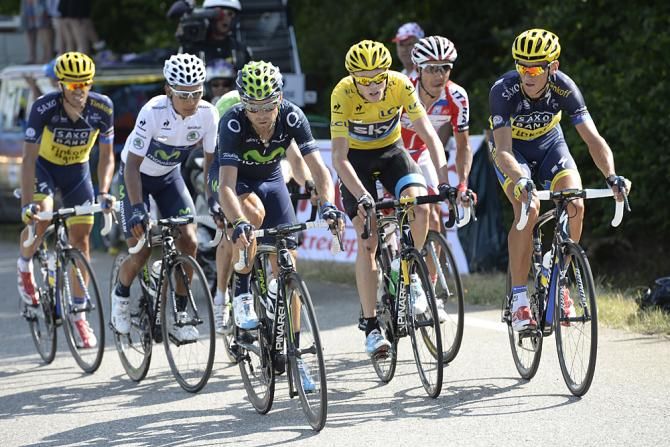 Alejandro Valverde (Movistar) rides attentively in the finale of stage 16