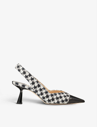 Jimmy Choo Liya 65 Houndstooth-Print Leather Slingbacks: $775