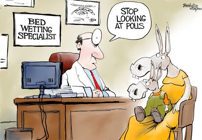 Political Cartoon U.S. 2020 Democrats Biden polls