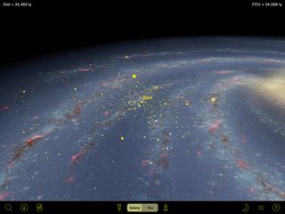 This oblique and magnified view of the Milky Way region near our sun shows the locations of the many open star clusters that are sprinkled throughout the night sky, and their relative sizes. Clusters located closer to our sun, such as the Pleiades, and the Hyades Cluster that forms Taurus' face, are visible to the unaided eye. More distant clusters are revealed in binoculars and backyard telescopes.
