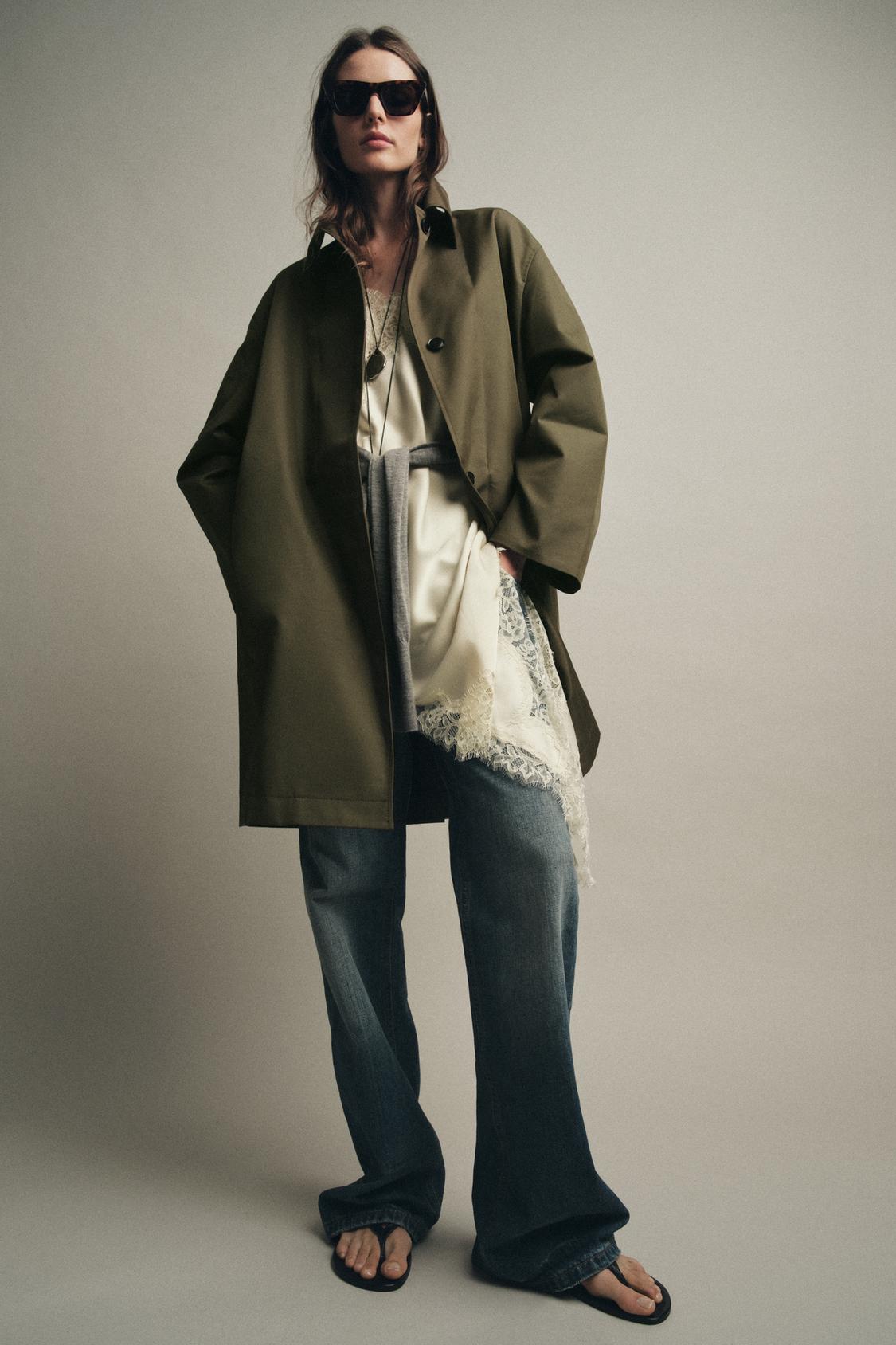 Long Trench Coat With Belt