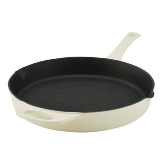 Rachael Ray Nitro Cast Iron 12 Inch Frying Pan, Almond