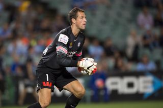 Thomas Sorenson in action for Melbourne City against Sydney FC in October 2015.
