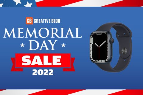 An Apple Watch 7 on a Memorial Day Sale banner image. 