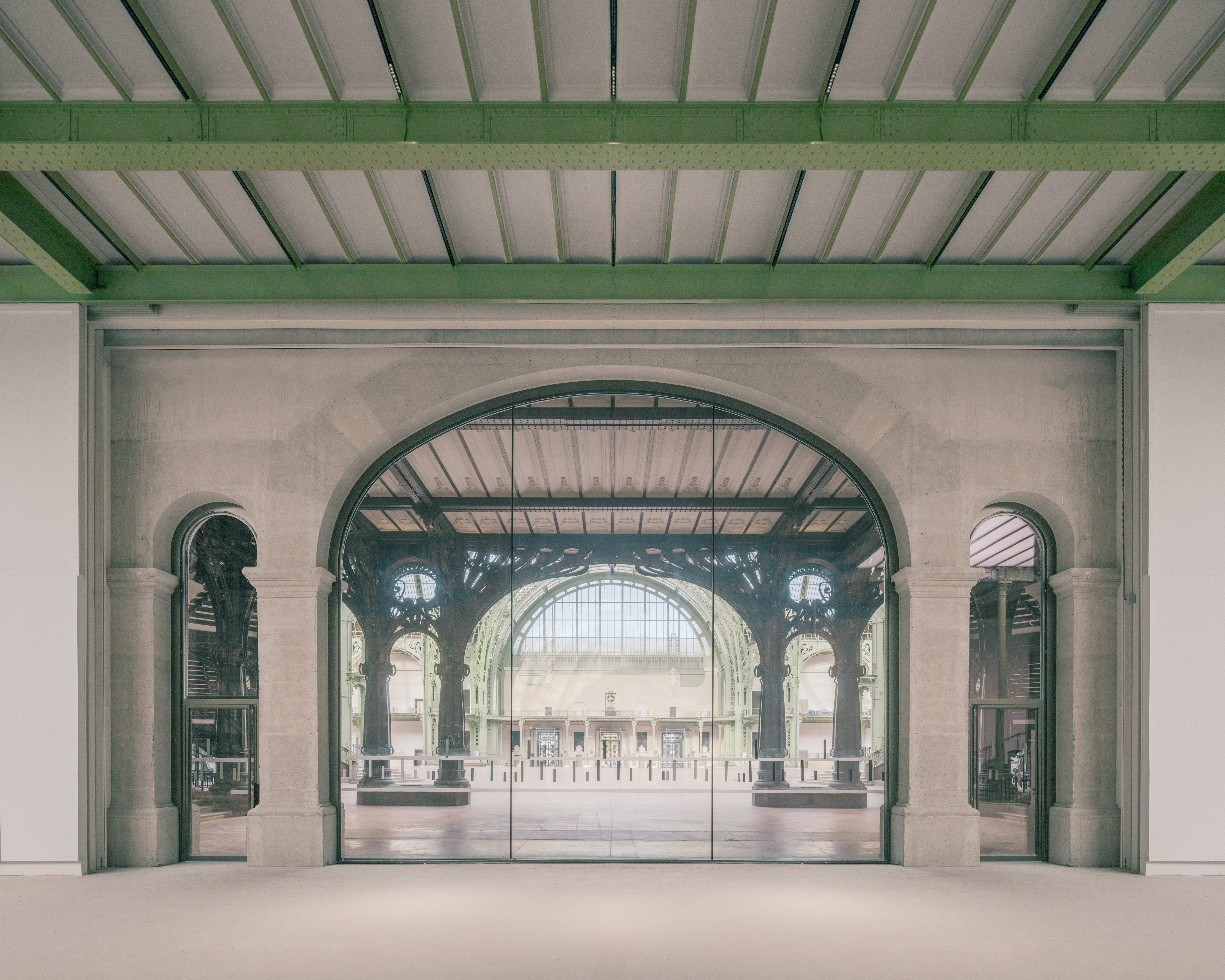 Grand Palais reopened with green framing and gorgeous stucco interiors renovated by chatillon architectes