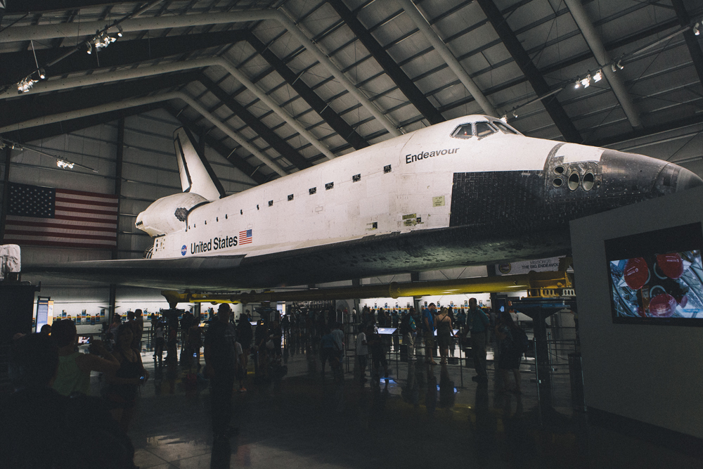 space shuttle endeavour vertical exhibit