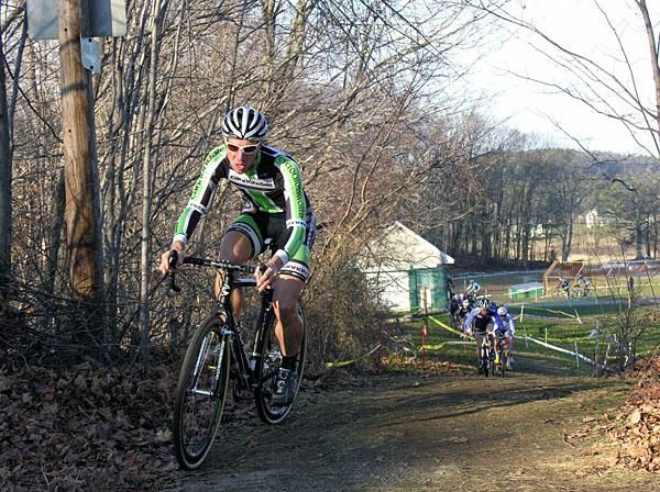 Jeremy Powers opens a gap on the climb.