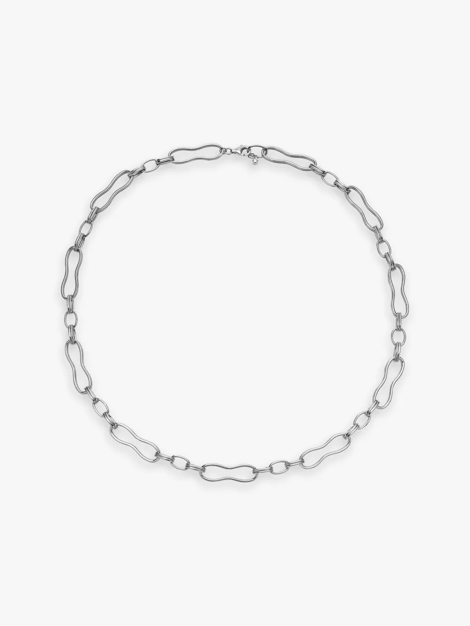 Floe Link Interlock-Design Sterling Silver Necklace