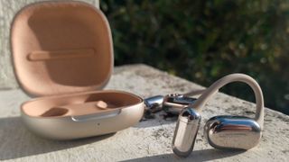 The Xiaomi OpenWear Stereo Pro in a sunny outdoor setting.