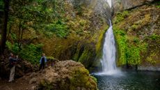 Wahclella Falls Trail in the Columbia River Gorge, near Portland in the state of Oregon, USA
