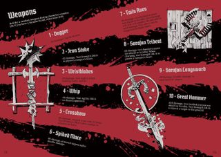 Weapons page from Legacy of Kain Scourge of the Sarafan