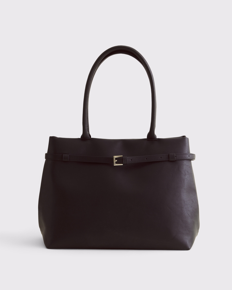 Modern Belted City Tote Bag